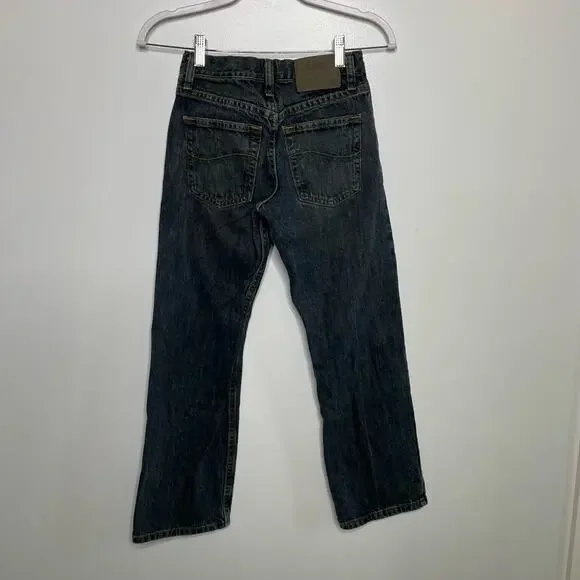 Boys Lee Premium Regular‎ Fit Jeans Mid Rise Straight Leg Denim Dark Blue 12 S - Picture 2 of 10